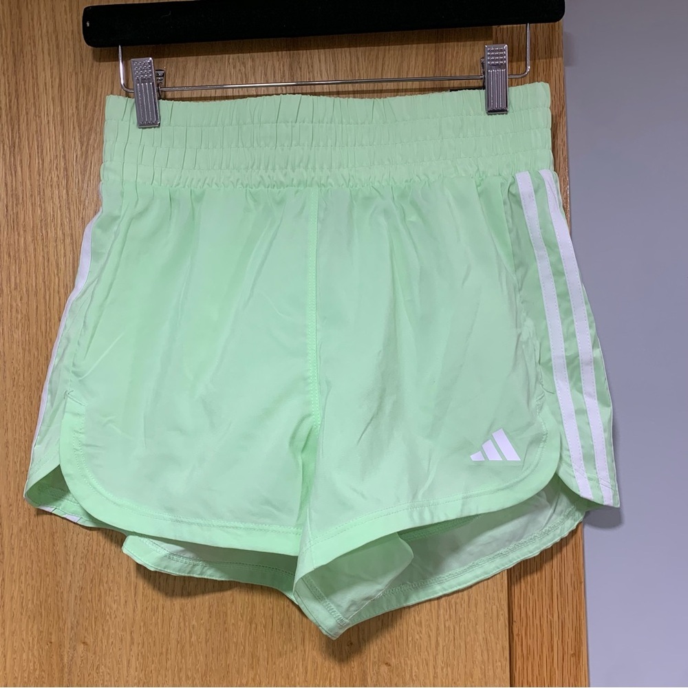 Adidas Women's Light Green Pacer Shorts - Size XS